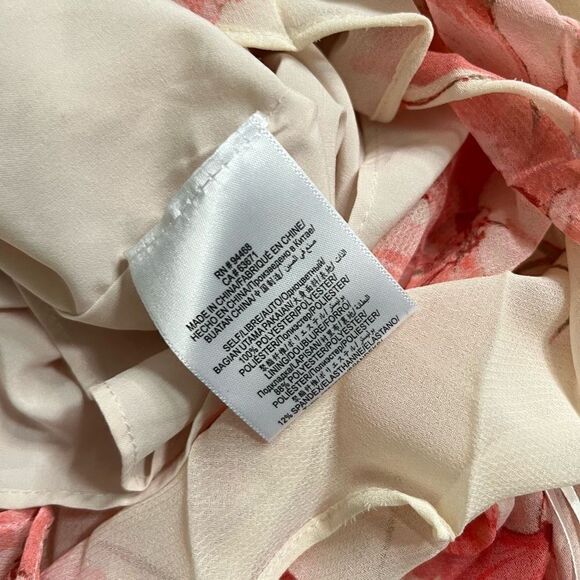 BCBGMAXAZRIA Tossed Poppies Maxi Dress in Sheer‎ Pink Combo - Picture 7 of 8